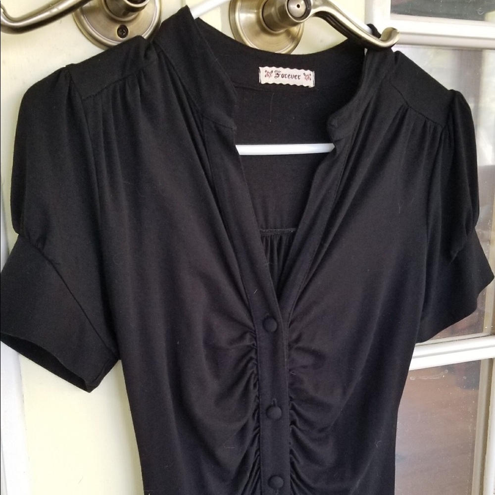 Black button up dress
